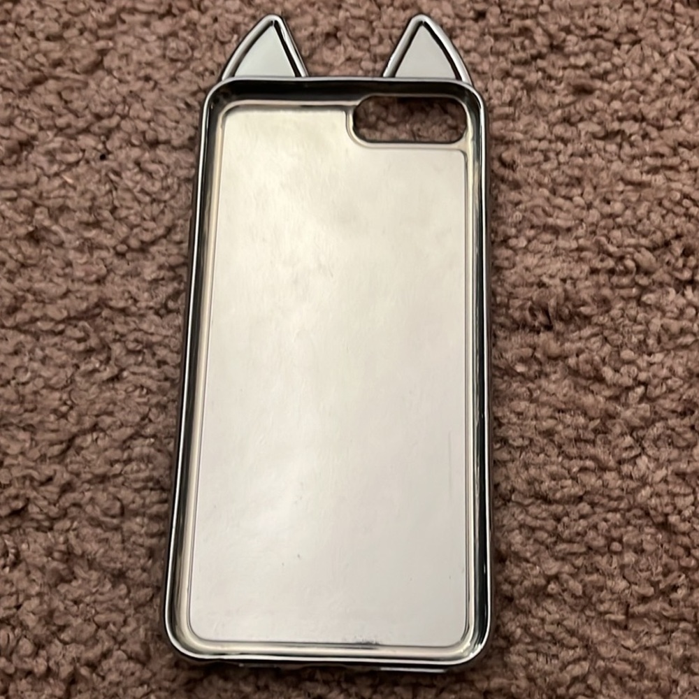 Iphone 5/5s silver glitter cat ear phone case - Picture 3 of 3